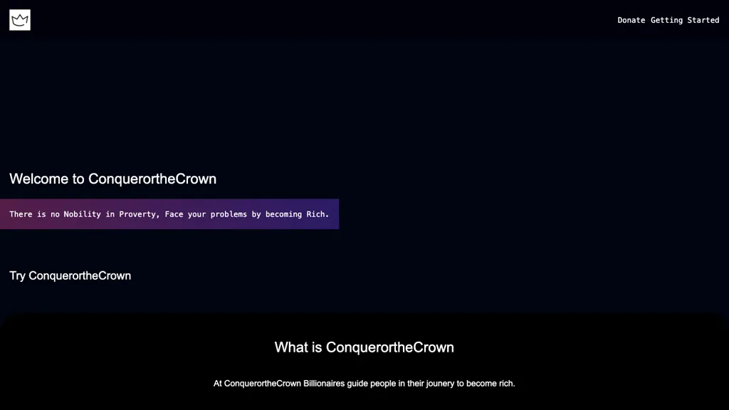 ConquerortheCrown website
