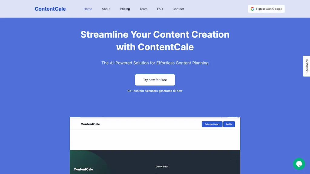 ContentCal website
