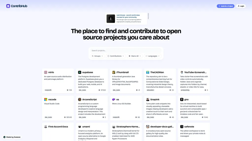 ContribHub AI tool screenshot