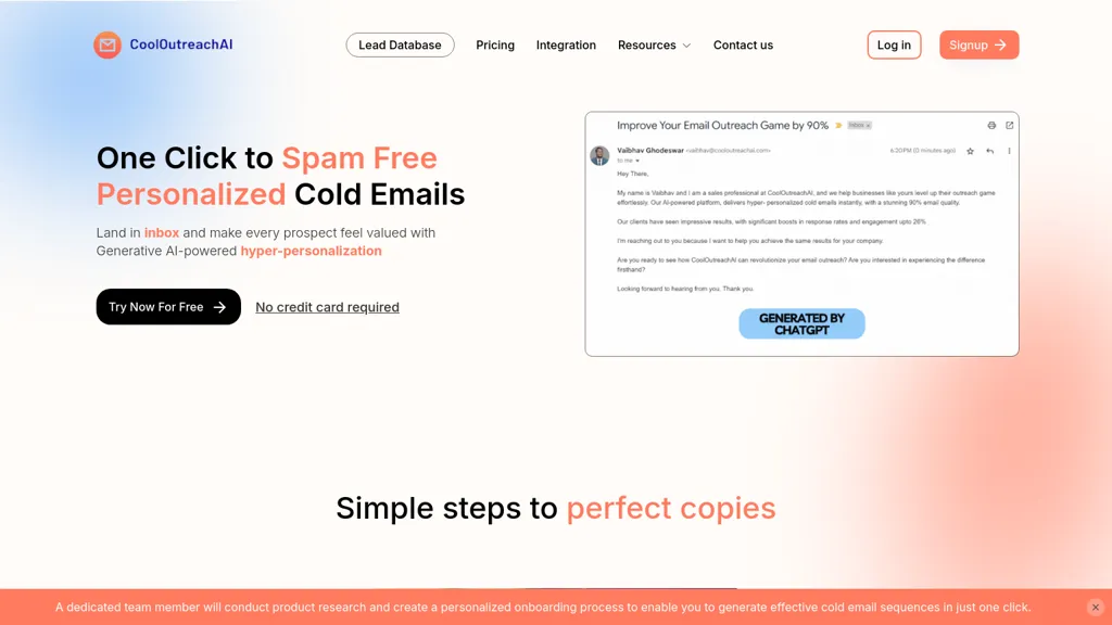 CoolOutreachAI website