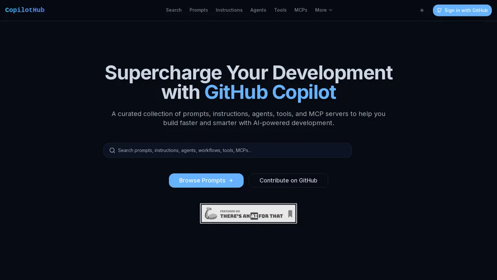 CopilotHub AI tool screenshot