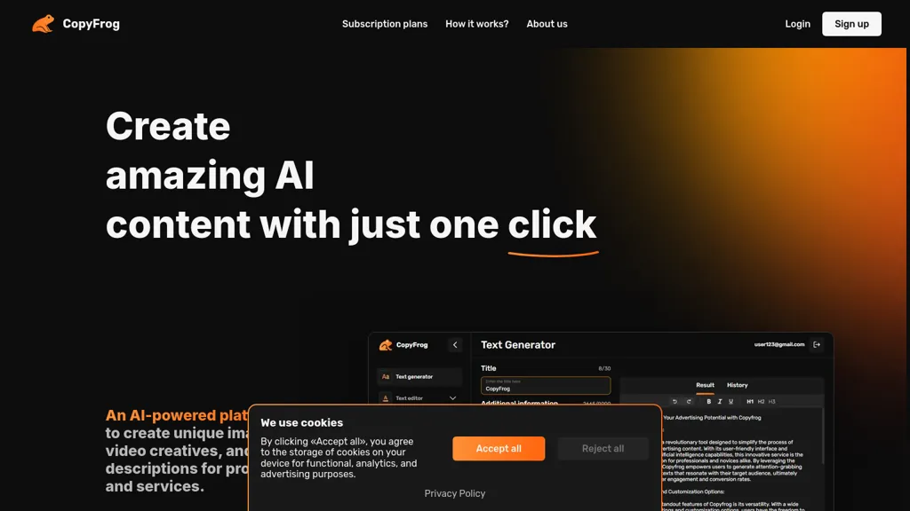 CopyFrog.AI website