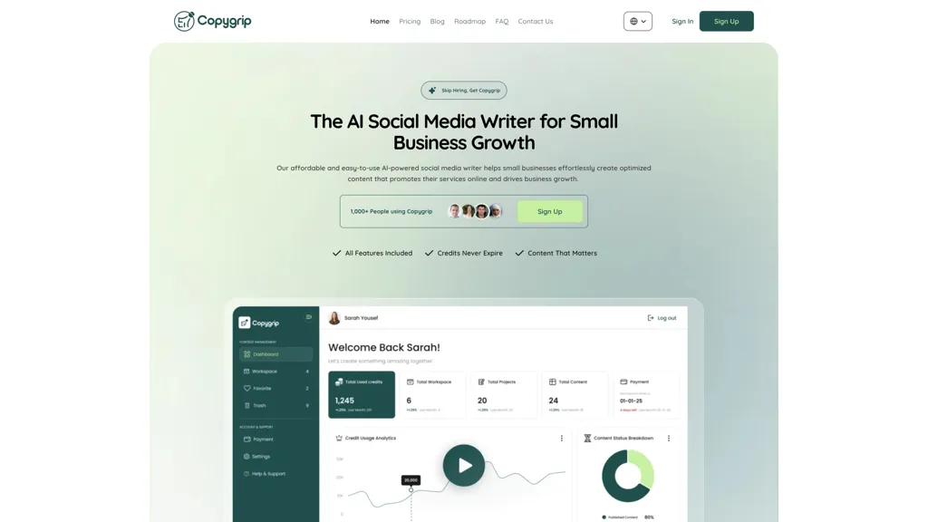 Copygrip AI tool screenshot
