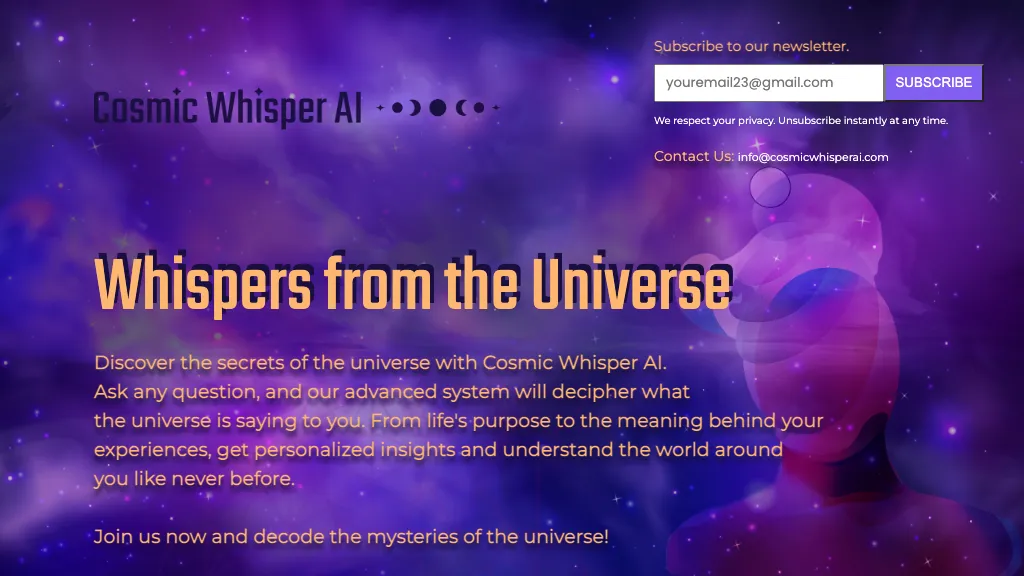 Cosmic Whisper AI website