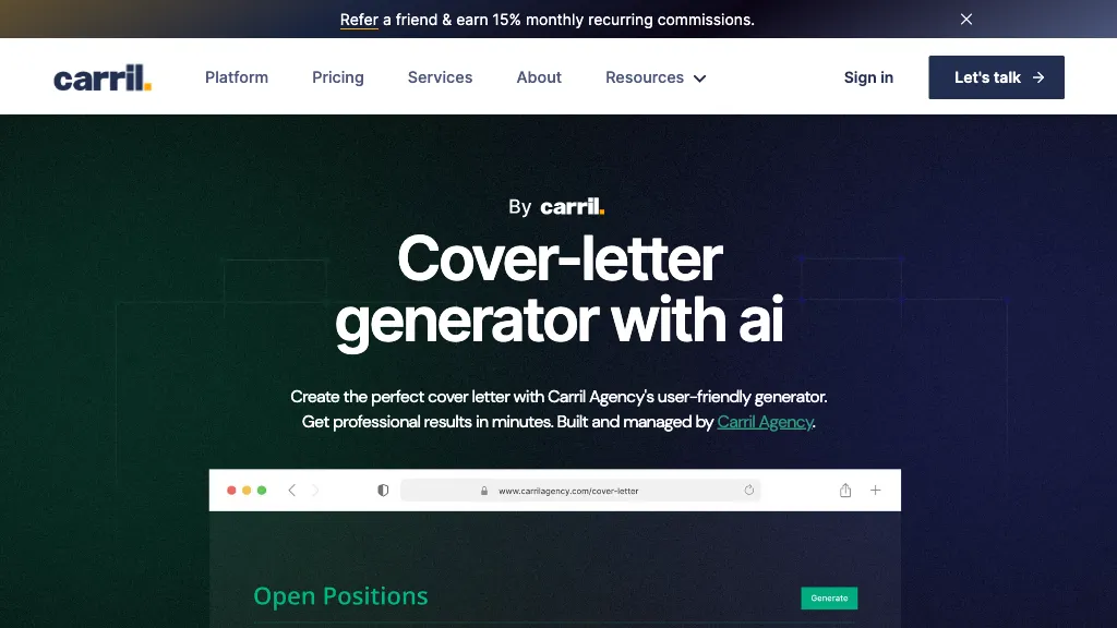Cover-letter generator with AI website