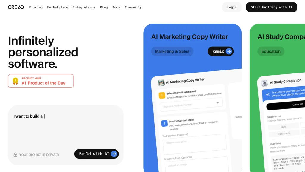 CREAO AI tool screenshot
