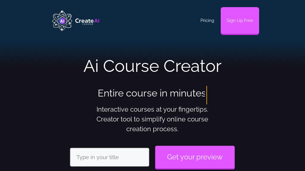CreateAICourse website
