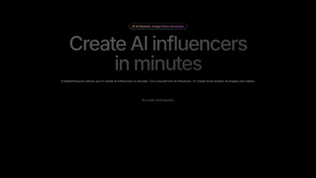 createinfluencers.com AI tool screenshot