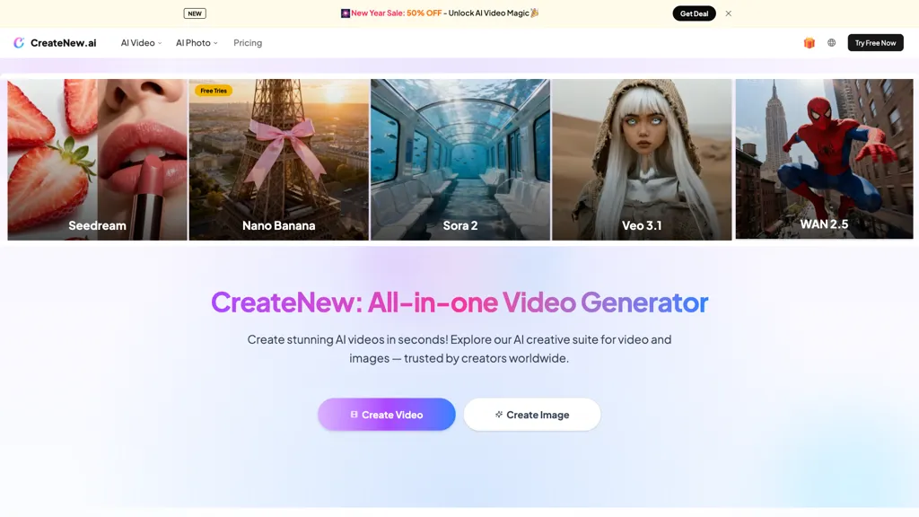 CreateNew AI AI tool screenshot