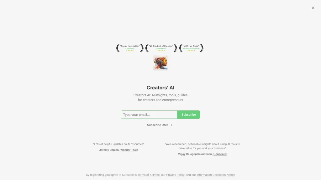 Creators' AI website