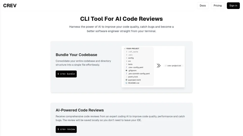 CREV AI tool screenshot