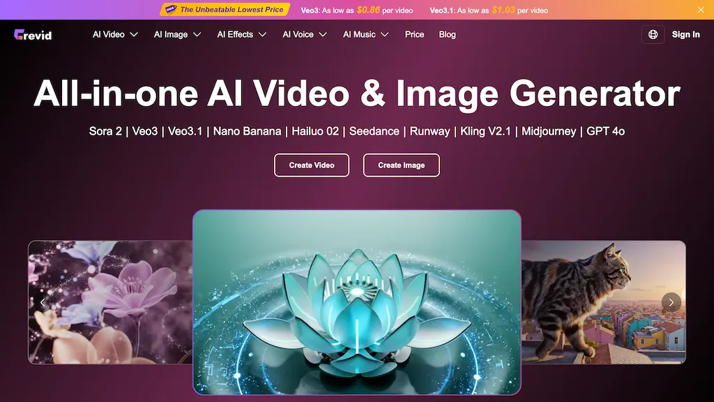 Crevid AI AI tool screenshot