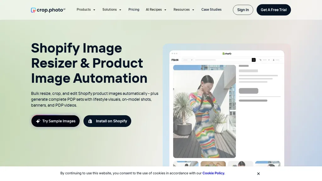 Shopify Image Resizer - Crop.photo AI tool screenshot