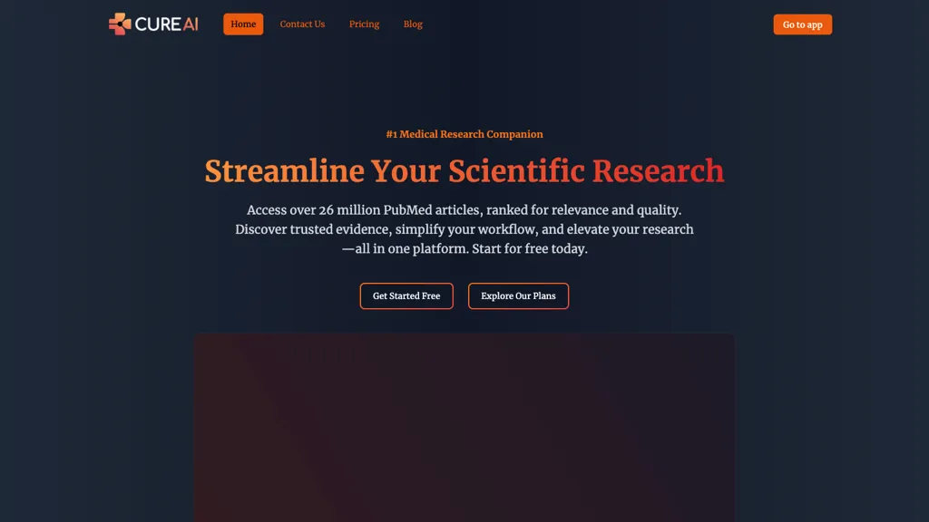 Cure AI website