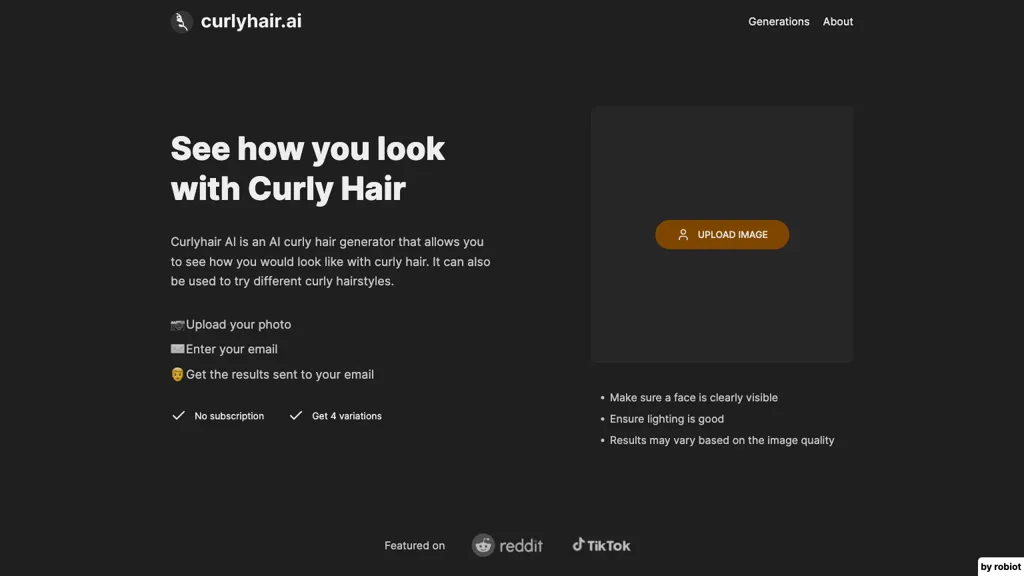 Curlyhair AI website