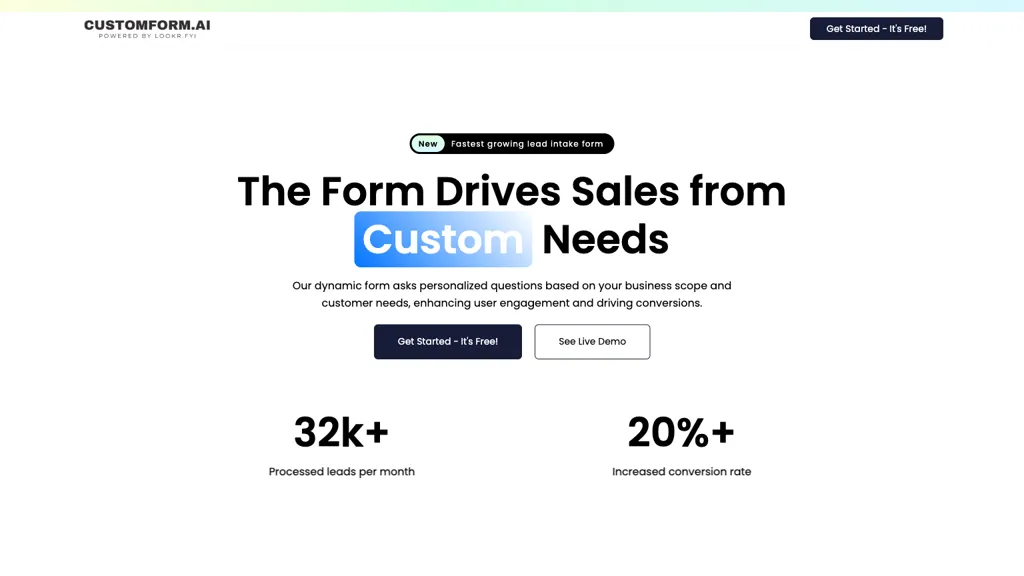 Customform AI website