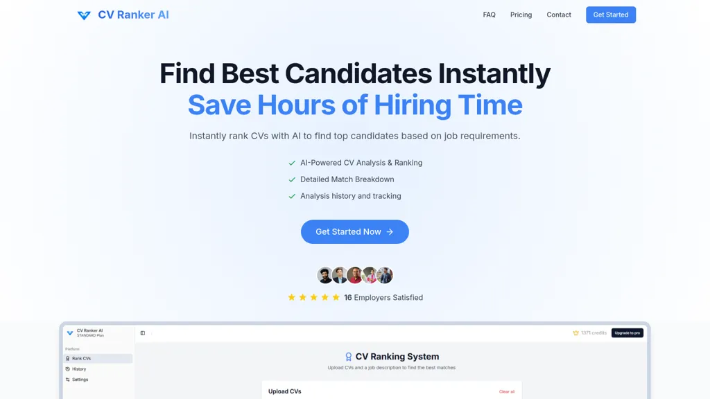 CV Ranker AI website