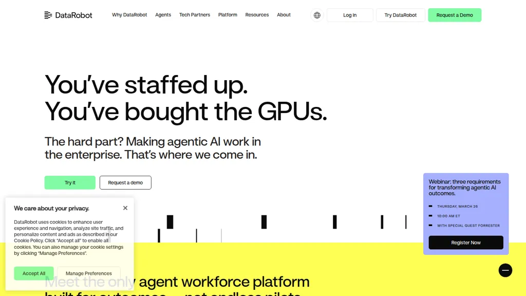 datarobot.com AI tool screenshot