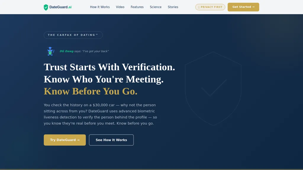 DateGuard.ai AI tool screenshot