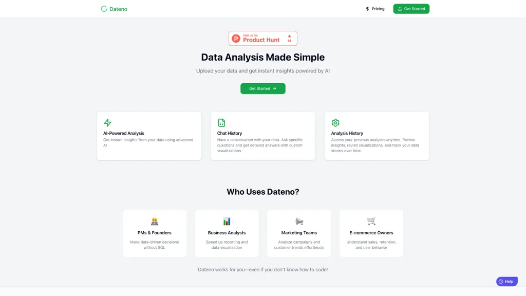 Dateno AI tool screenshot