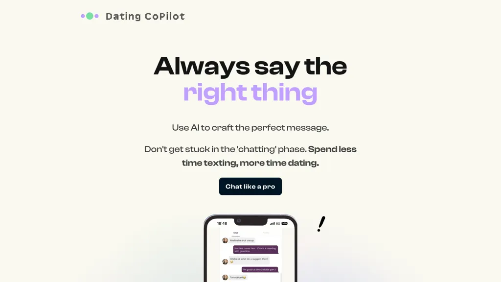 Dating Copilot AI website