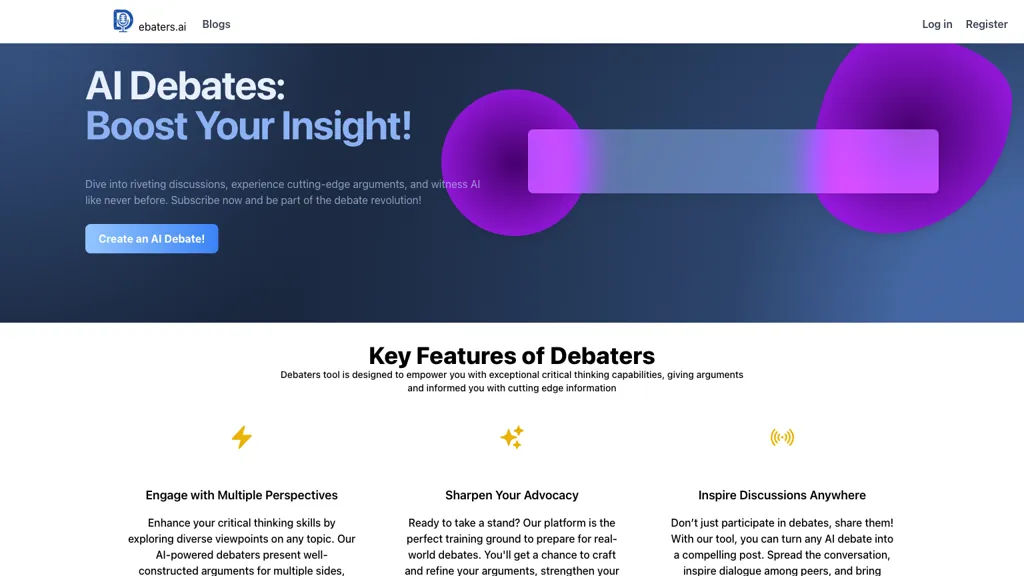 Debaters.ai website