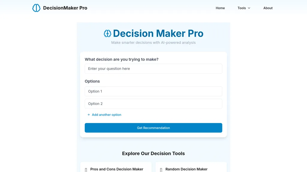 Decision Maker Pro website