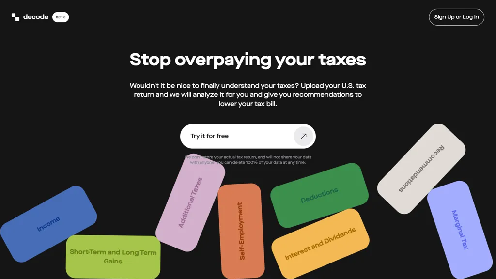 Decode.tax website