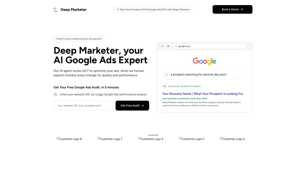 Deep Marketer AI tool screenshot