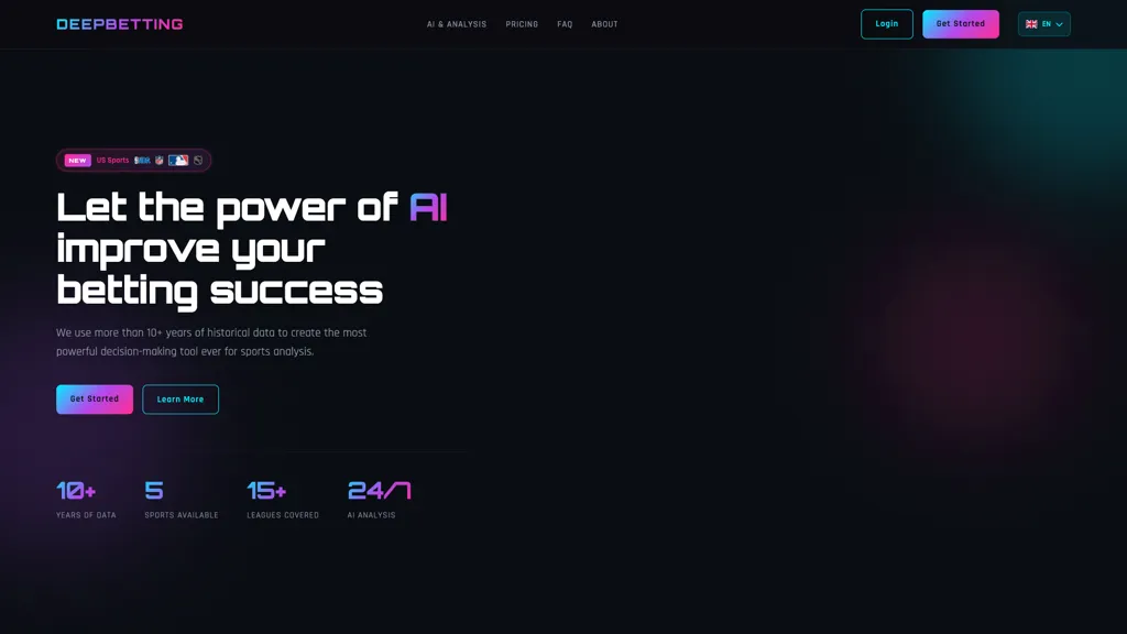 Deepbetting.io AI tool screenshot