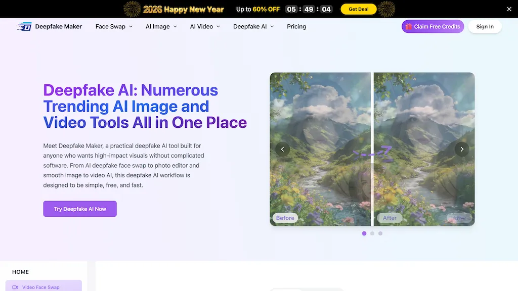 Deepfake AI AI tool screenshot