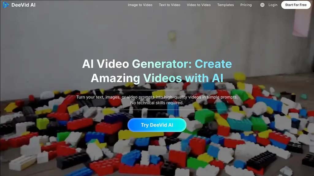 Deevid AI website