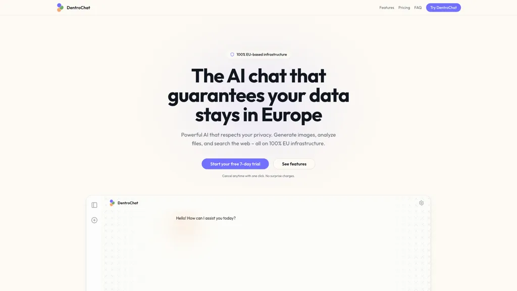 Dentrochat AI tool screenshot