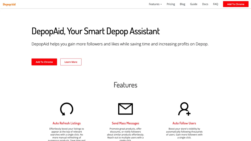 DepopAid website