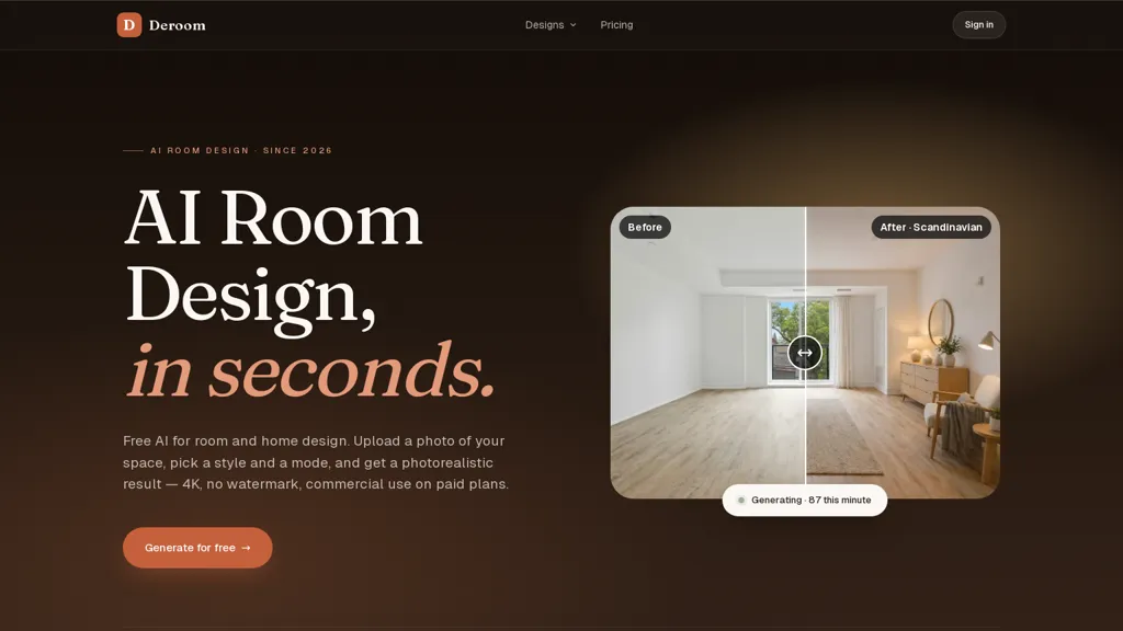 Deroom AI AI tool screenshot