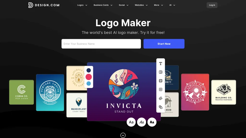 Design.com - Logo maker AI tool screenshot