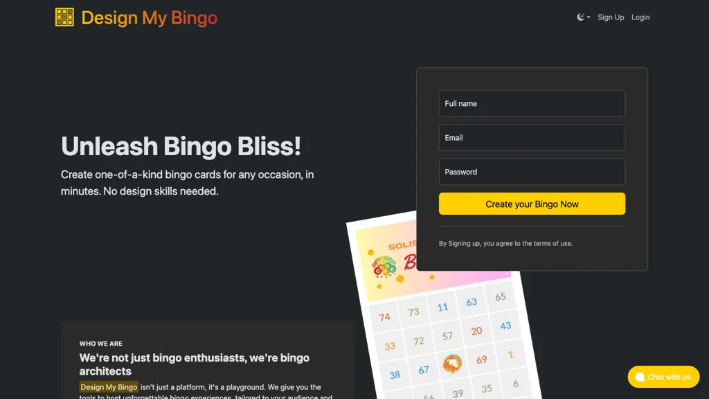 Design My Bingo website