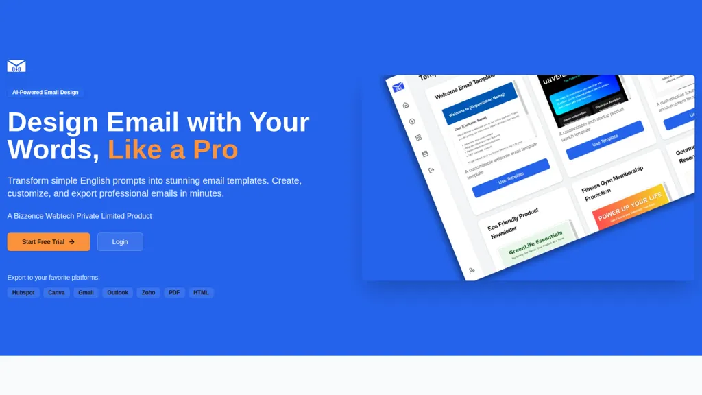 DesignMail Pro AI tool screenshot