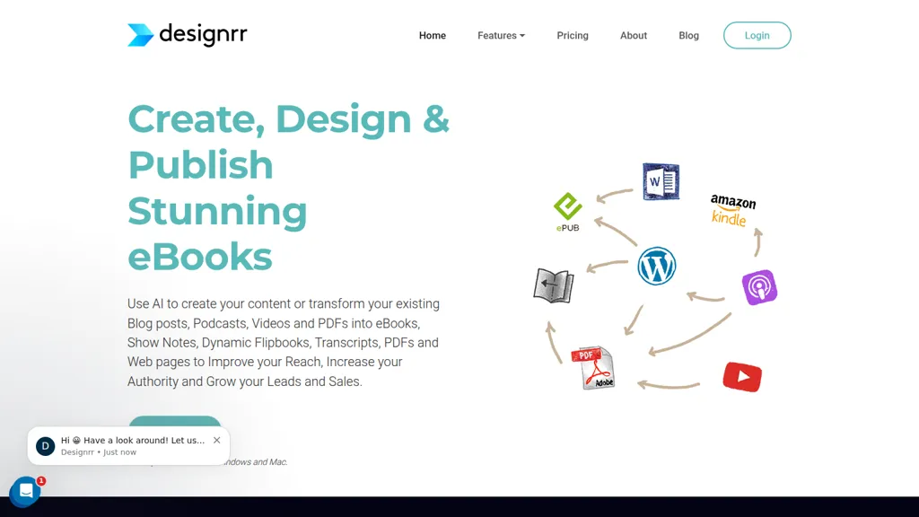 Designrr AI tool screenshot