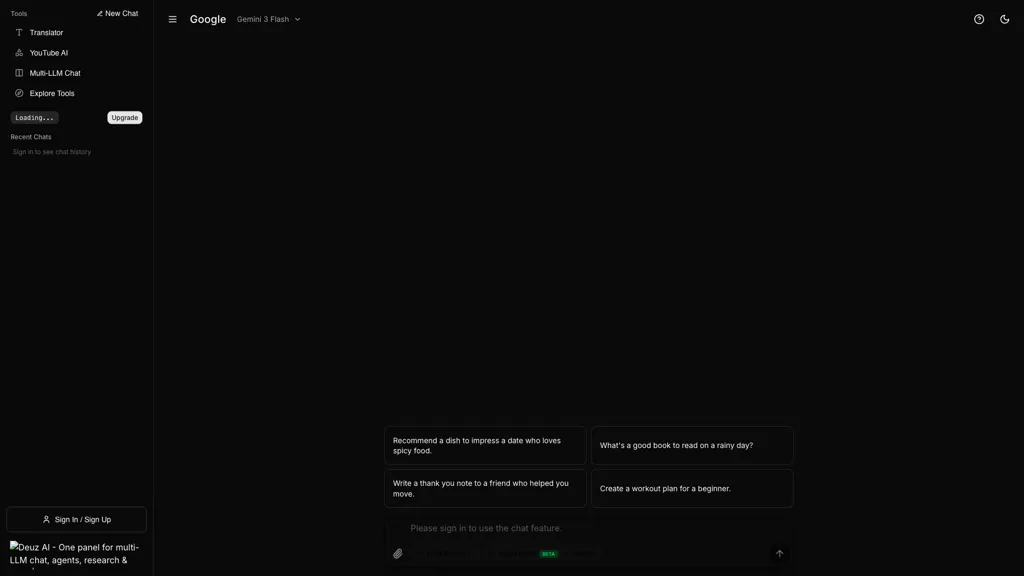 Deuz A.I AI tool screenshot