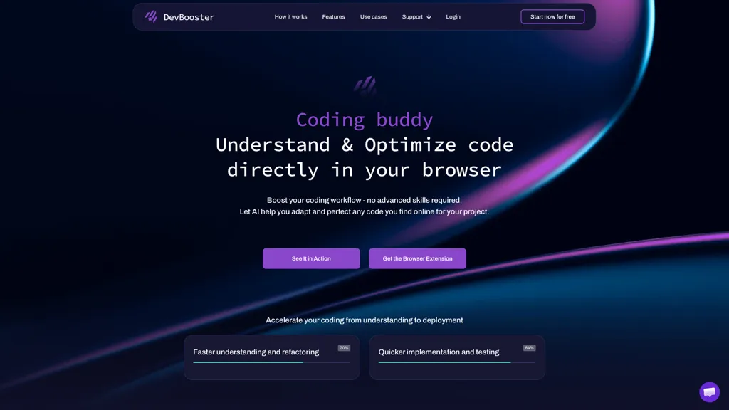 DevBooster AI tool screenshot