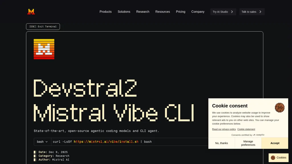 devstral-2-vibe-cli AI tool screenshot