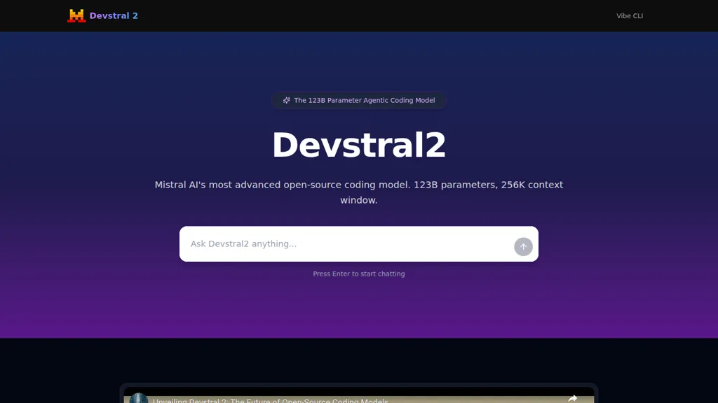 devstral2 AI tool screenshot