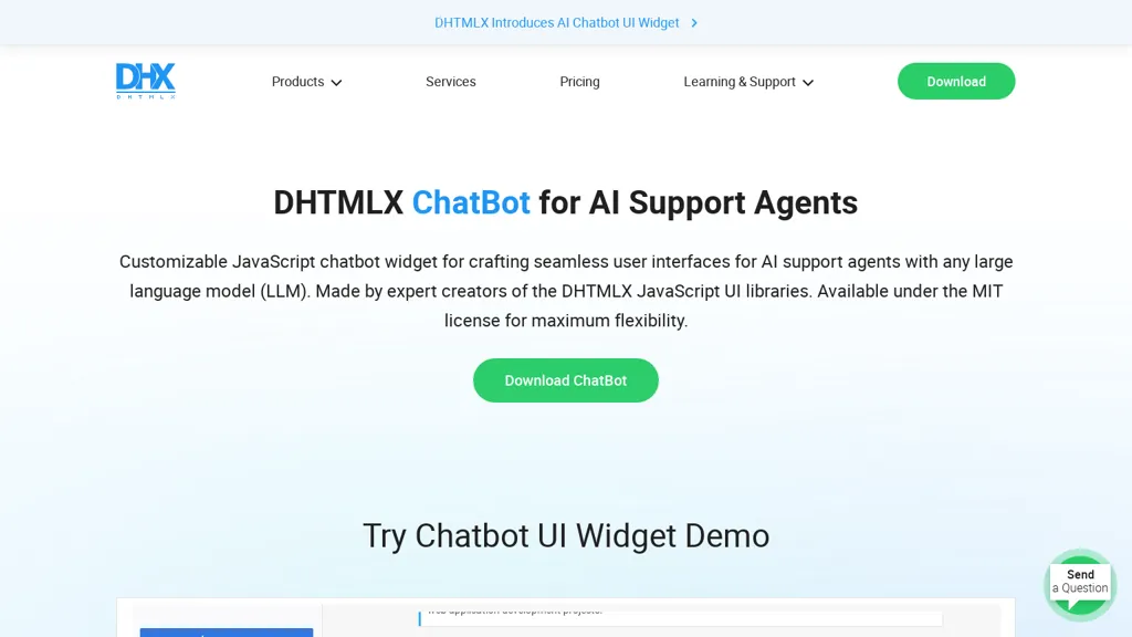 DHTMLX Chatbot