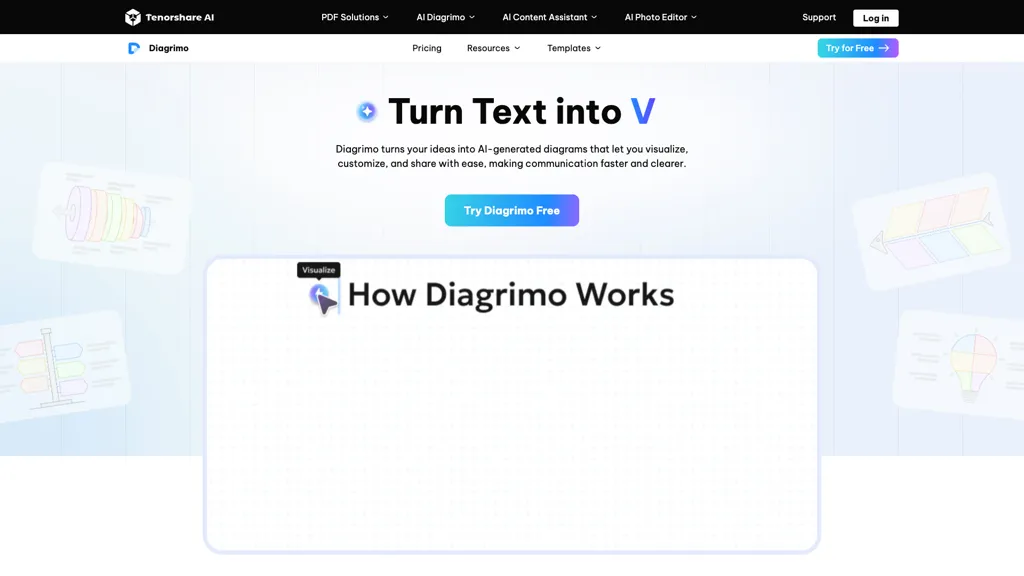 Diagrimo AI tool screenshot