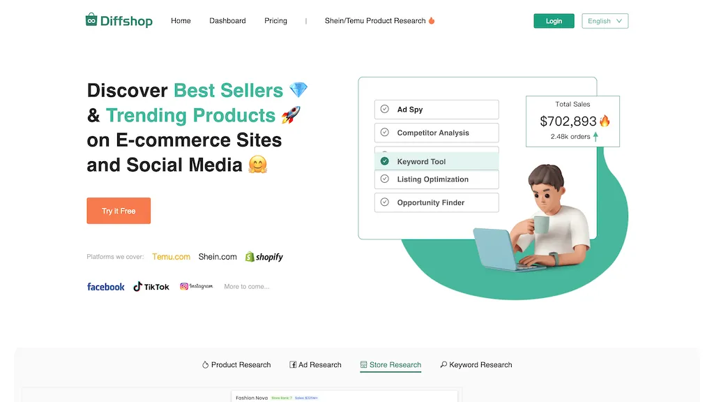 Diffshop website