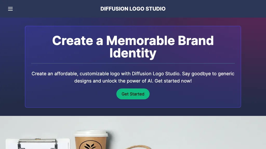 Diffusion Logo Studio website