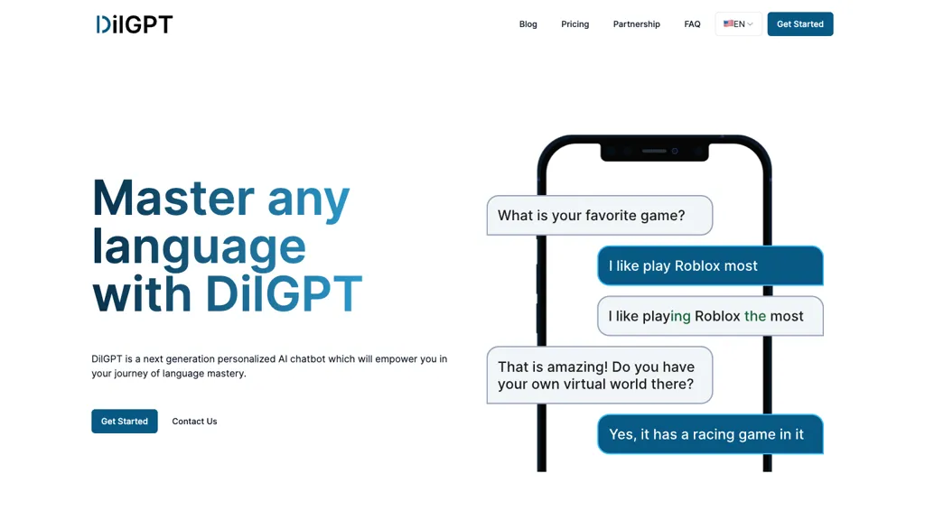 DilGPT website