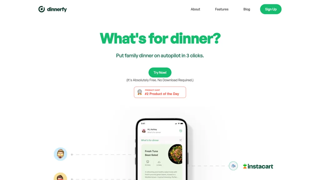 Dinnerfy website