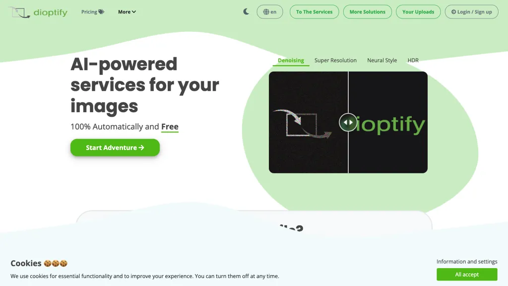 Dioptify website